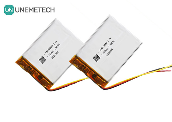 3.7V 530mAh Custom Lithium Polymer Battery 403040 con UL1642 Long Cycle Life