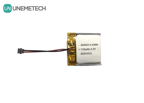 Batterie Lipo ricaricabili all'ingrosso 352023 3.7V 115mAh Batteria Li-ion polimerica per GPS Tracker