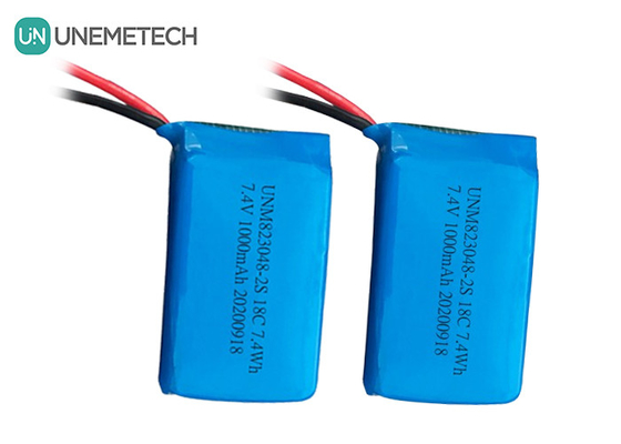 2S Batteria LiPo ad alta velocità di scarica / Batteria polimerica al litio 18C 7.4v 1000mah 823048