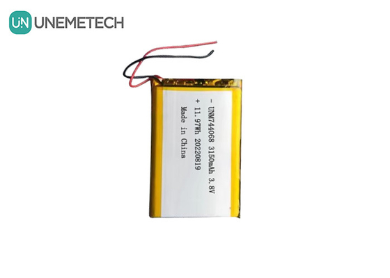 Batteria Lipo ricaricabile ad alta tensione 3.8V 744068 3150mah Batteria per sistema di tracciamento GPS