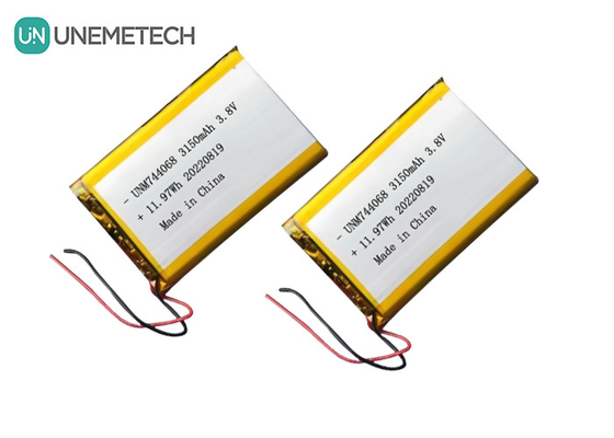 Batteria Lipo ricaricabile ad alta tensione 3.8V 744068 3150mah Batteria per sistema di tracciamento GPS