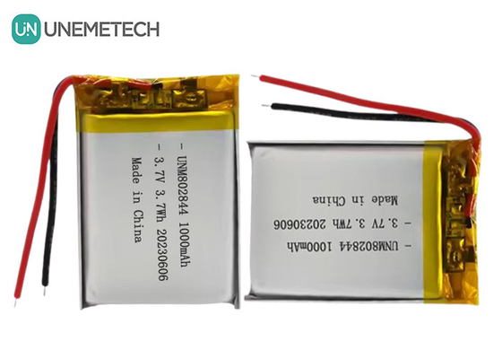 3.7V batteria ricaricabile agli ioni di litio 1000mAh 802844 batteria Li-polimero per piccoli elettrodomestici