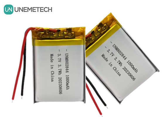 3.7V batteria ricaricabile agli ioni di litio 1000mAh 802844 batteria Li-polimero per piccoli elettrodomestici