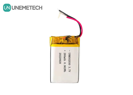 Batterie Lipo ricaricabili 502030 / 3.7V 260mAh Piccole batterie al litio polimeriche personalizzate