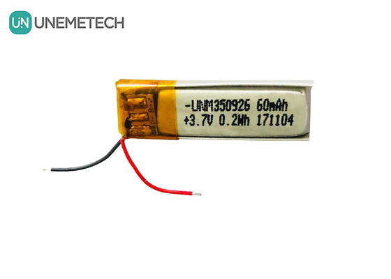 Più di 500 cicli vita ricaricabile 3.7V 60mAh Batteria agli ioni di litio polimero 350926 per auricolari
