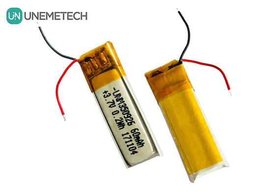 Più di 500 cicli vita ricaricabile 3.7V 60mAh Batteria agli ioni di litio polimero 350926 per auricolari