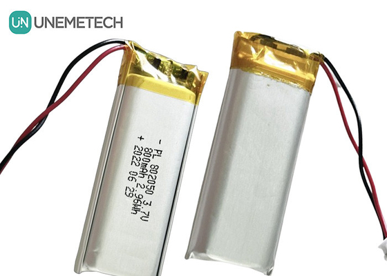 Batteria al litio polimerica ricaricabile personalizzata 802050 3.7V 800mAh Batteria Li Poly per la luce di chiamata