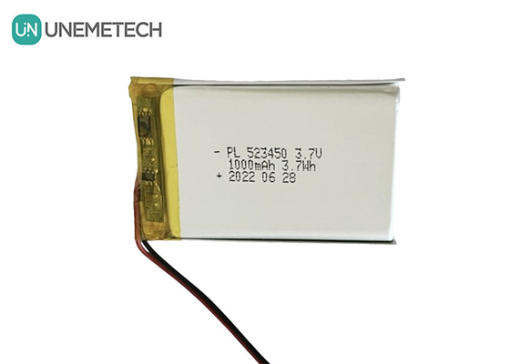 MSDS Approvato 3.7V Batteria polimerica agli ioni di litio 1000mAh 523450 per uso domestico