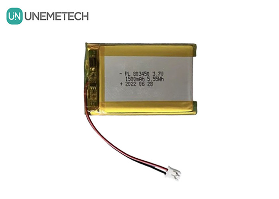 UNEMETECH 1.5A Batteria ricaricabile a Li-polimero 803450 / 3.7V 1500mAh Batteria al litio-ione-polimero