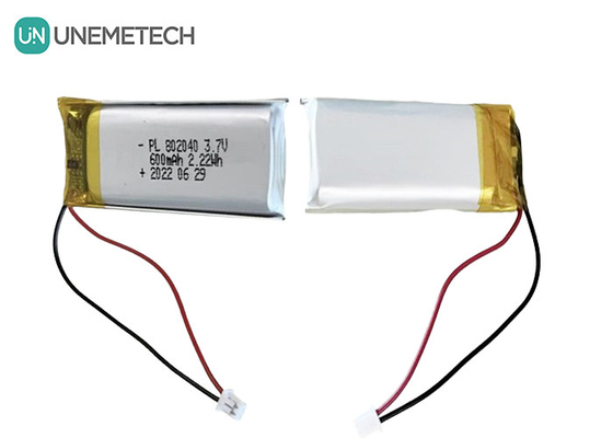 3.7V 600mAh batteria ricaricabile in Li-Polymer 802040 per prodotti elettronici