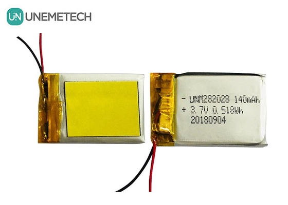 Batteria Lipo a bassa auto-discarica 282028 / 3.7V 140mAh Batteria polimerica al litio per dispositivi indossabili