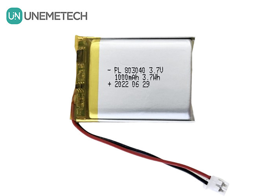 3.7V batteria al litio polimerico 803040 1000mAh batteria al polilitio per strumento cosmetico