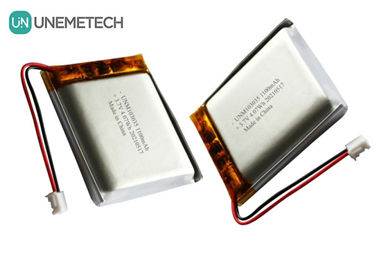 UNEMETECH 3.7V 1100mAh Batteria polimerica al litio / durata di ciclo lunga Batteria Lipo ricaricabile 103035