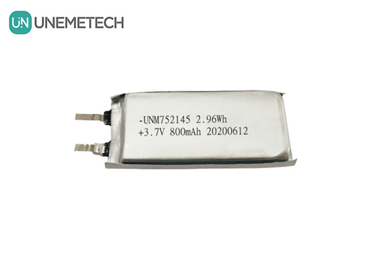 MSDS approvato 3.7V 800mAh batteria ricaricabile in polimero di litio 752145 per dispositivi indossabili