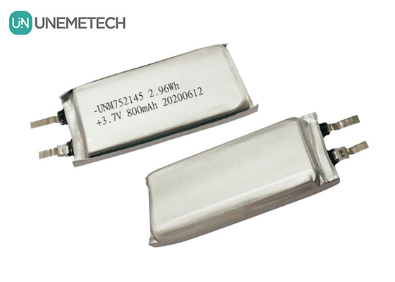 MSDS approvato 3.7V 800mAh batteria ricaricabile in polimero di litio 752145 per dispositivi indossabili