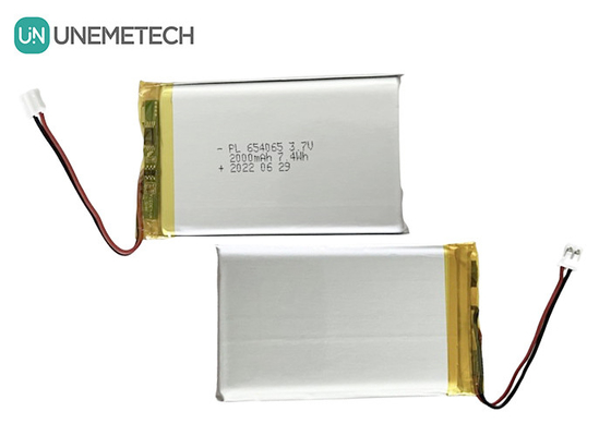 2000mAh 3.7V batteria ricaricabile al litio polimerico 654065 per giocattoli elettronici