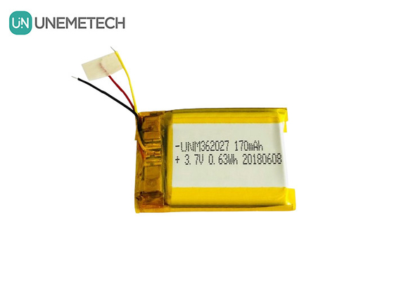Batterie Li-polyer personalizzate in argento da 3,7V 170mAh 362027 per apparecchiature mediche portatili