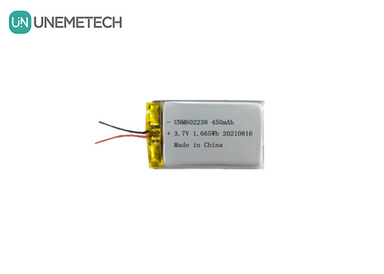 4.2V batteria ricaricabile al litio polimerico 602238 3.7V 450mAh per elettronica di consumo