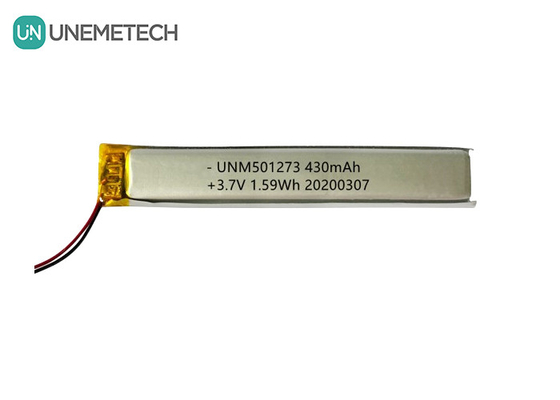 5.0*12.0*73.0mm Batteria polimerica al litio / 3.7V 430mAh 501273 Thin Lipo Battery per dispositivi Bluetooth