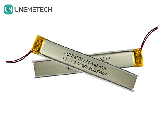5.0*12.0*73.0mm Batteria polimerica al litio / 3.7V 430mAh 501273 Thin Lipo Battery per dispositivi Bluetooth