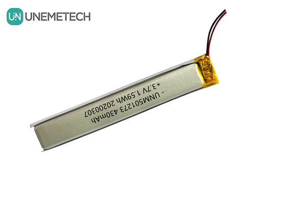 5.0*12.0*73.0mm Batteria polimerica al litio / 3.7V 430mAh 501273 Thin Lipo Battery per dispositivi Bluetooth