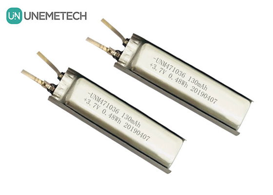 3.7 Batteria polimerica agli ioni di litio / IEC62133 Approvata 471036 Batteria polimerica al litio 130mAh