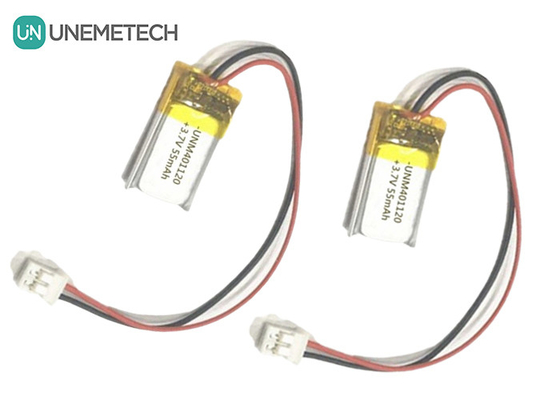 401120 3.7V 55mAh Batterie Lipo personalizzate / cuffie Batterie Lipo ricaricabili