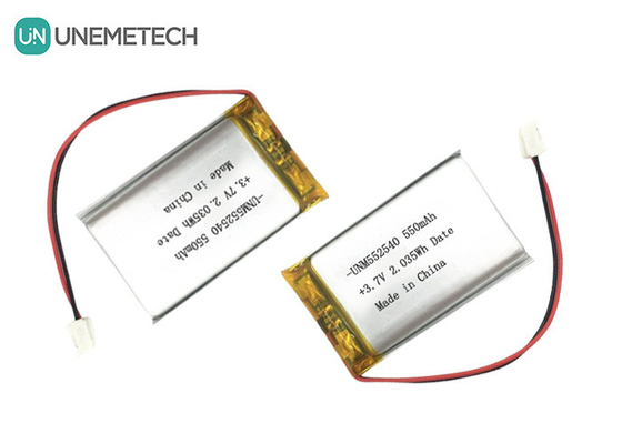 552540 Batterie Lipo ricaricabili in argento prismatico 3.7V 550mAh Per PET Tracker