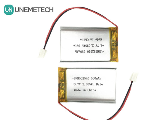 552540 Batterie Lipo ricaricabili in argento prismatico 3.7V 550mAh Per PET Tracker