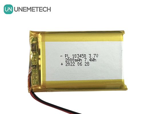 3.7V 2000mAh batteria ricaricabile in polimero di litio 103450 Grande capacità per pompa elettrica al seno