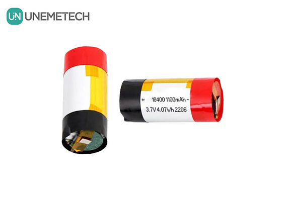3A Scarica batteria cilindrica al litio polimerico 18400 3.7v 1100mah batteria LiPo