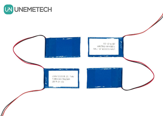 2C Alta velocità di scarica Lipo Battery Pack 553559 7.4V 1300mAh 2S Per artificiale