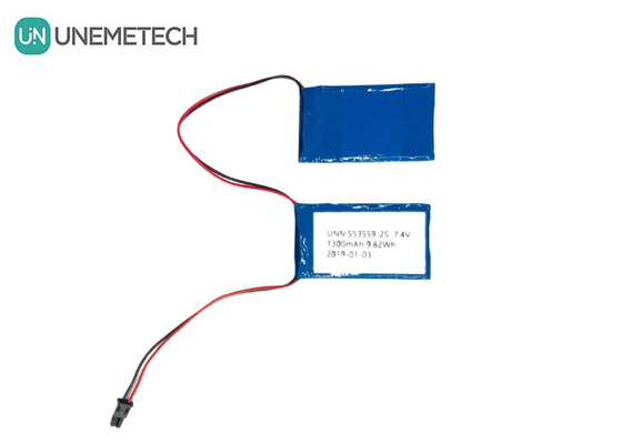 2C Alta velocità di scarica Lipo Battery Pack 553559 7.4V 1300mAh 2S Per artificiale