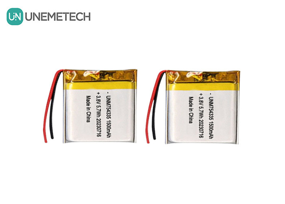 4.35V Batterie Lipo ad alta tensione 754335 3.8V 1500mAh Batterie ricaricabili al litio in polimero