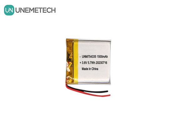 4.35V Batterie Lipo ad alta tensione 754335 3.8V 1500mAh Batterie ricaricabili al litio in polimero