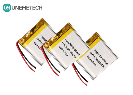 4.35V Batterie Lipo ad alta tensione 754335 3.8V 1500mAh Batterie ricaricabili al litio in polimero