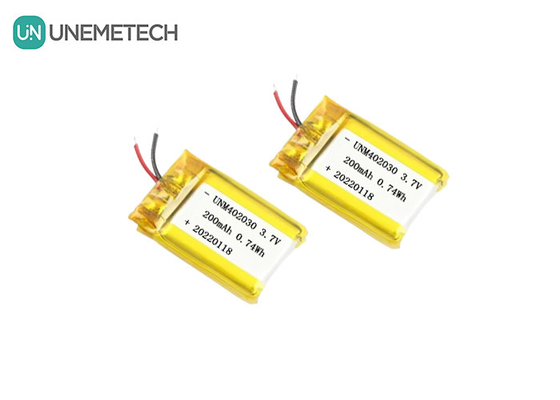 Piccole dimensioni 402030 3.7V 200mAh batteria ricaricabile Lipo per prodotti elettronici