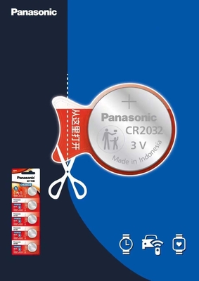 Car Key Battery Panasonic CR2032 3V 225mAh Button Cells per le chiavi del veicolo