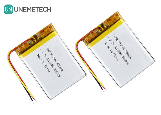 Batteria al litio polimerico 3.7V 820mAh 393548 Lipo batteria ricaricabile pacchetto per la pompa elettronica del seno