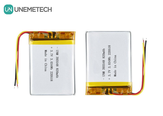 Batteria al litio polimerico 3.7V 820mAh 393548 Lipo batteria ricaricabile pacchetto per la pompa elettronica del seno