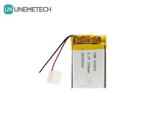 3.7V 270mAh 432031 Batteria al litio polimerico per apparecchi elettronici