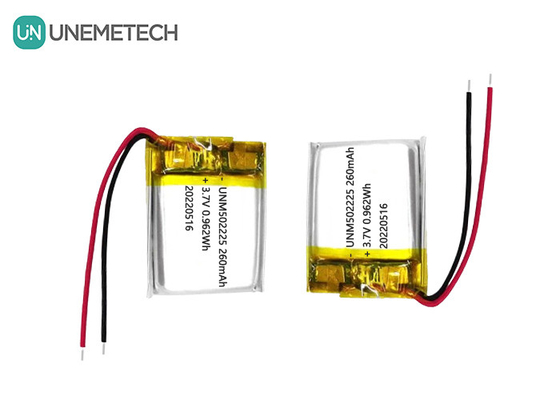 3.7V batteria ricaricabile agli ioni di litio polimero 502225 260mAh per sensori wireless
