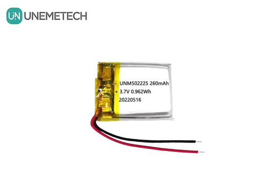 3.7V batteria ricaricabile agli ioni di litio polimero 502225 260mAh per sensori wireless