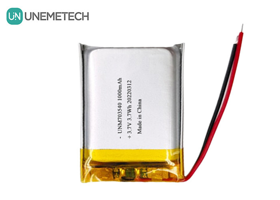 Batteria LiPo 1000mAh 703540 3.7V Batteria ricaricabile in Li polimero per prodotti elettronici