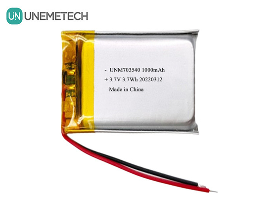 Batteria LiPo 1000mAh 703540 3.7V Batteria ricaricabile in Li polimero per prodotti elettronici