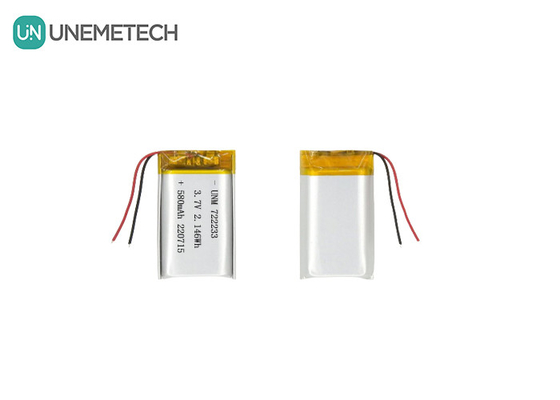 Batterie al litio polimeriche 722233 3.7V 580mAh Batteria LiPo dalla Cina Manufacturer