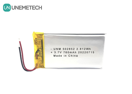 3.7V 760mAh Batteria ricaricabile in polimero agli ioni di litio 502852 per luci LED