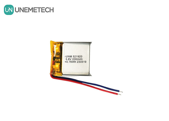 Batteria polimerica al litio ad alta tensione 3.8V 200mAh 521920 per orologi intelligenti