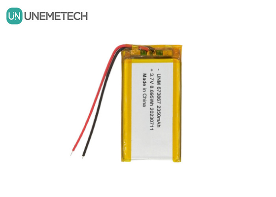 3.7V 2350mAh Batteria polimerica al litio ad alta capacità 673867