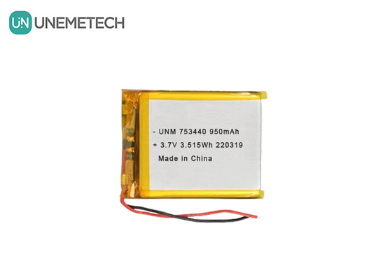 3.7V batteria al litio polimerico 950mAh 753440 sacchetto batteria per fotocamera in miniatura